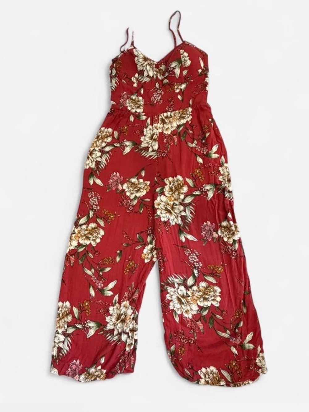 Red Floral Jumpsuit